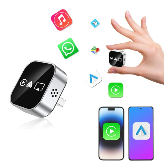 Adaptateur CarPlay 4-en-1 Nouvelle Version, Sans Fil, Bluetooth, Mise en Miroir d'Écran, Intelligent, Plug-and-Play