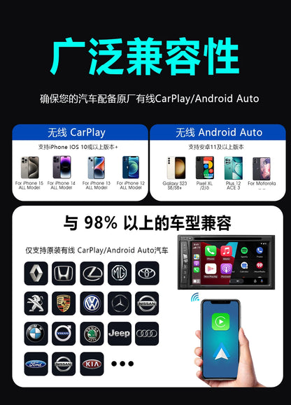 Adaptateur CarPlay 4-en-1 Nouvelle Version, Sans Fil, Bluetooth, Mise en Miroir d'Écran, Intelligent, Plug-and-Play